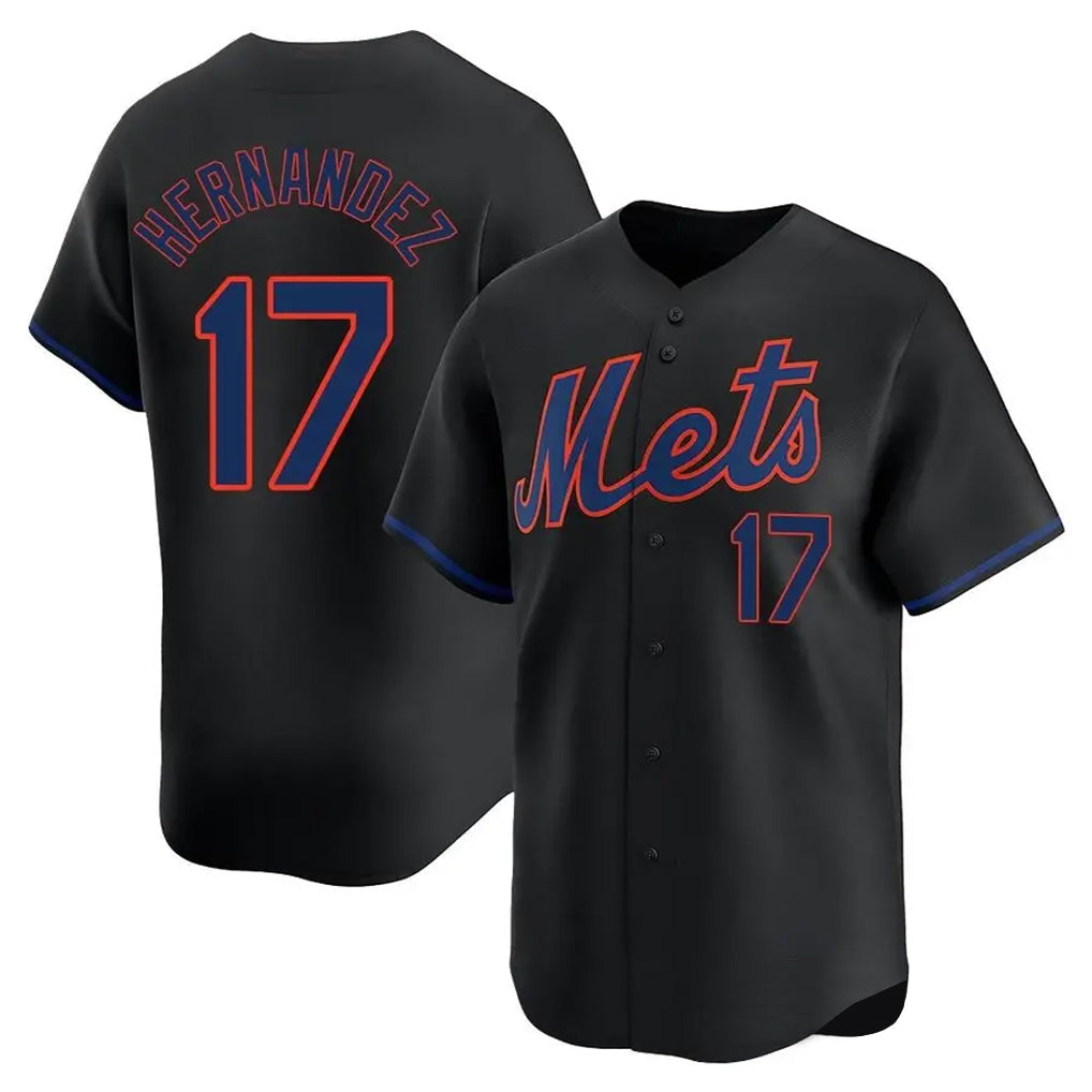 Ldoa NY.Mets #17 Keith Hernandez Player Black Alternate Home Limited Stitched Jerseys