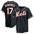 Ldoa NY.Mets #17 Keith Hernandez Player Black Fashion Out Game Stitched Jerseys