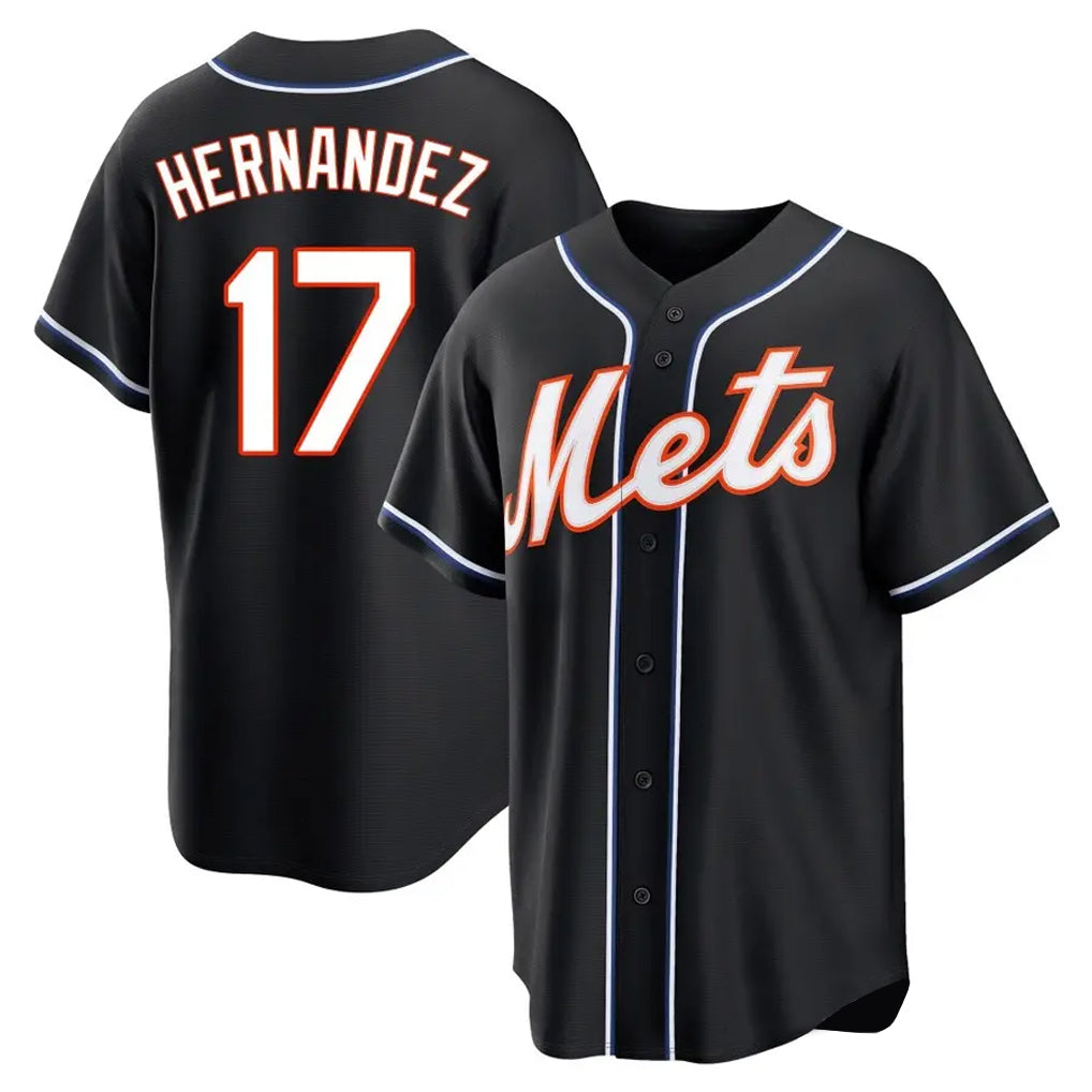 Ldoa NY.Mets #17 Keith Hernandez Player Black Fashion Out Game Stitched Jerseys