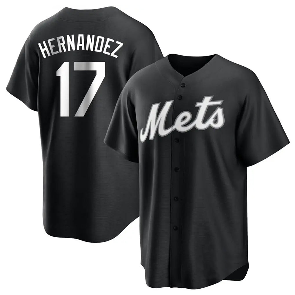 Ldoa NY.Mets #17 Keith Hernandez Player Black Home Game Stitched Jerseys