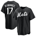Ldoa NY.Mets #17 Keith Hernandez Player Black Home Game Stitched Jerseys