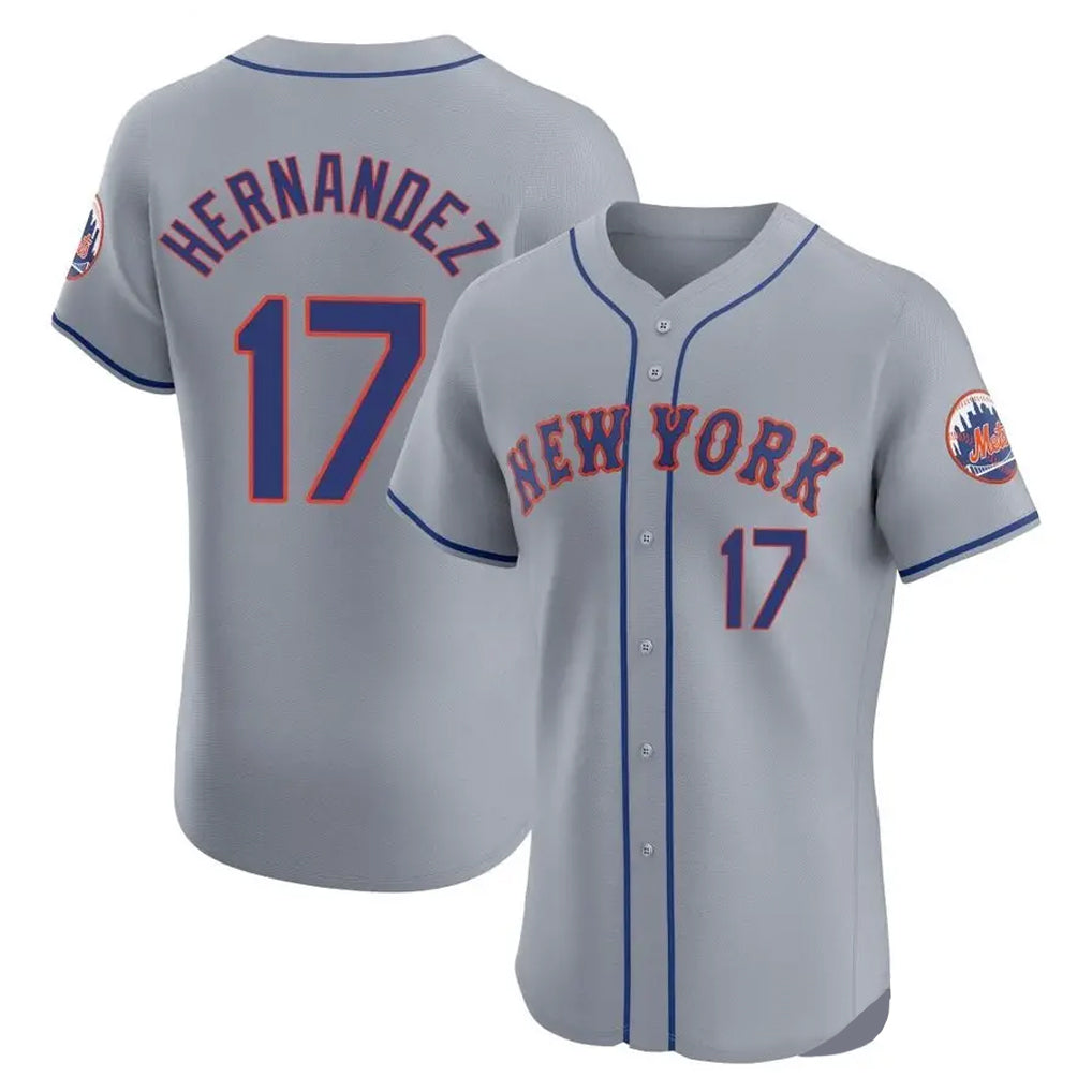 Ldoa NY.Mets #17 Keith Hernandez Player Gray Road Limited Elite Home Stitched Jerseys
