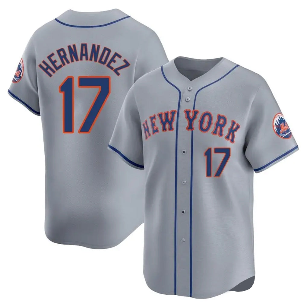 Ldoa NY.Mets #17 Keith Hernandez Player Gray Road Limited Home Stitched Jerseys
