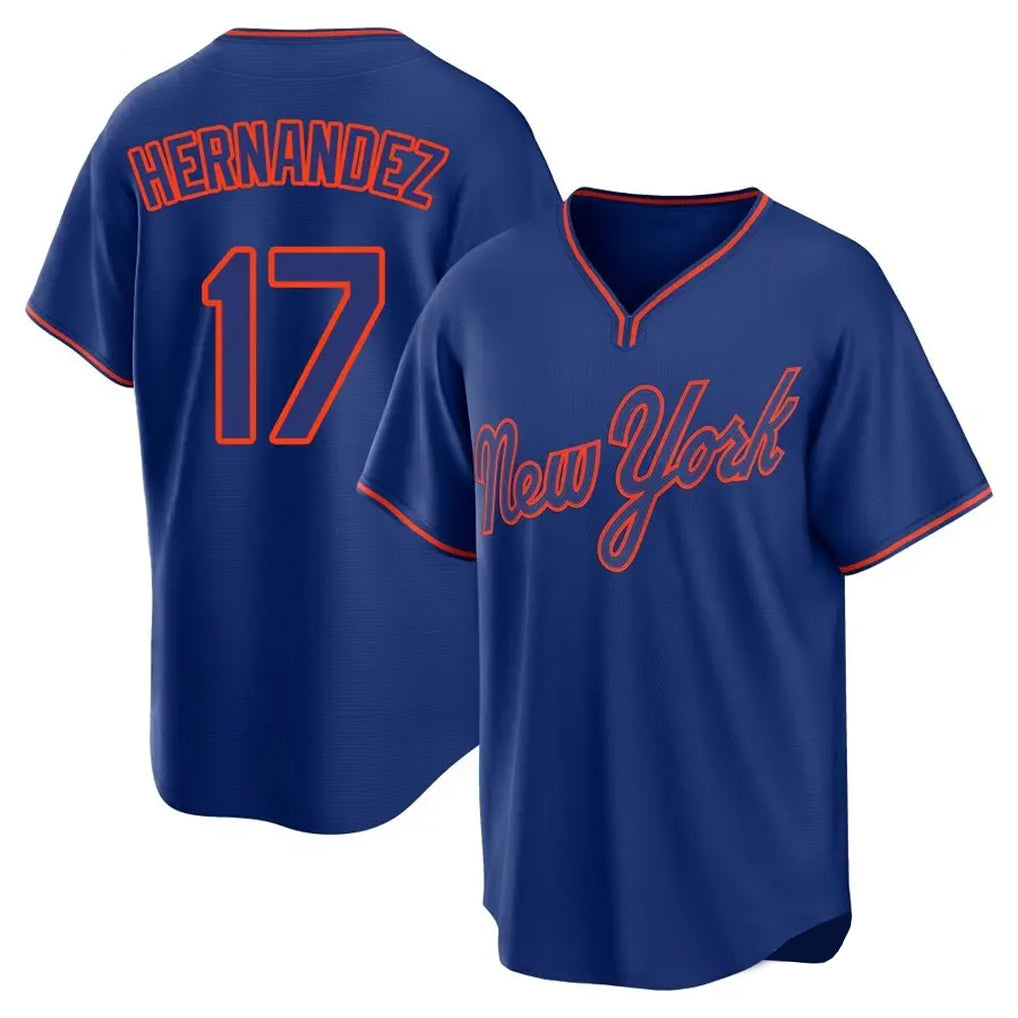 Ldoa NY.Mets #17 Keith Hernandez Player Royal T-shirt Home Game Stitched Jerseys