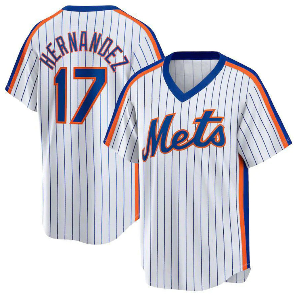 Ldoa NY.Mets #17 Keith Hernandez Player White Cooperstown Collection T-shirt Home Stitched Jerseys
