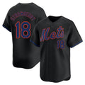 Ldoa NY.Mets #18 Darryl Strawberry Player Black Alternate Home Limited Stitched Jerseys