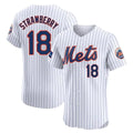 Ldoa NY.Mets #18 Darryl Strawberry Player White Home Limited Elite Stitched Jerseys