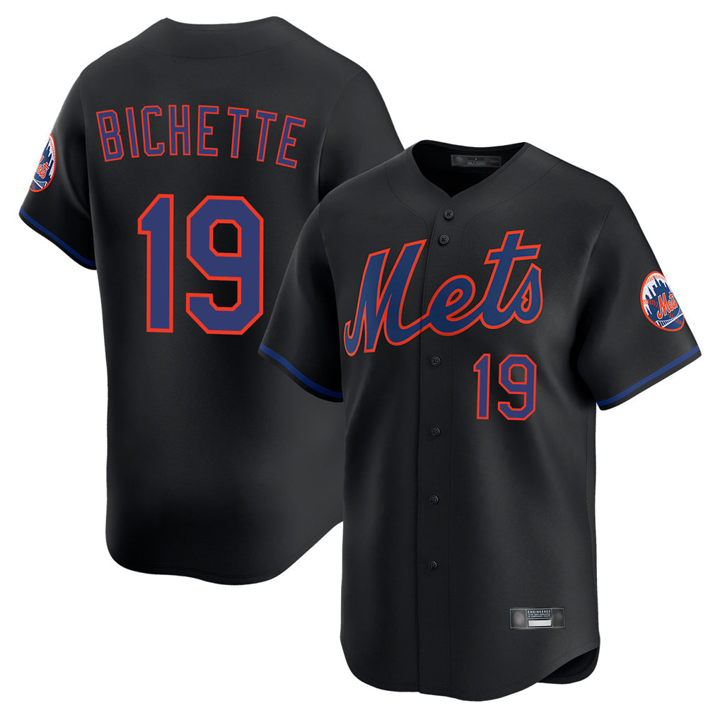 Ldoa NY.Mets #19 Bo Bichette Player Black Alternate Home Limited Stitched Jerseys