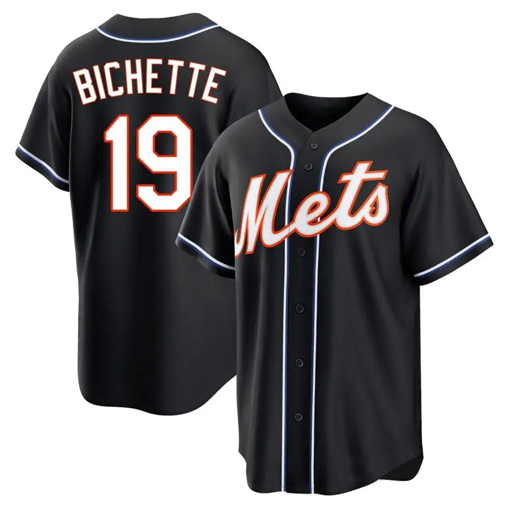 Ldoa NY.Mets #19 Bo Bichette Player Black Fashion Out Game Stitched Jerseys