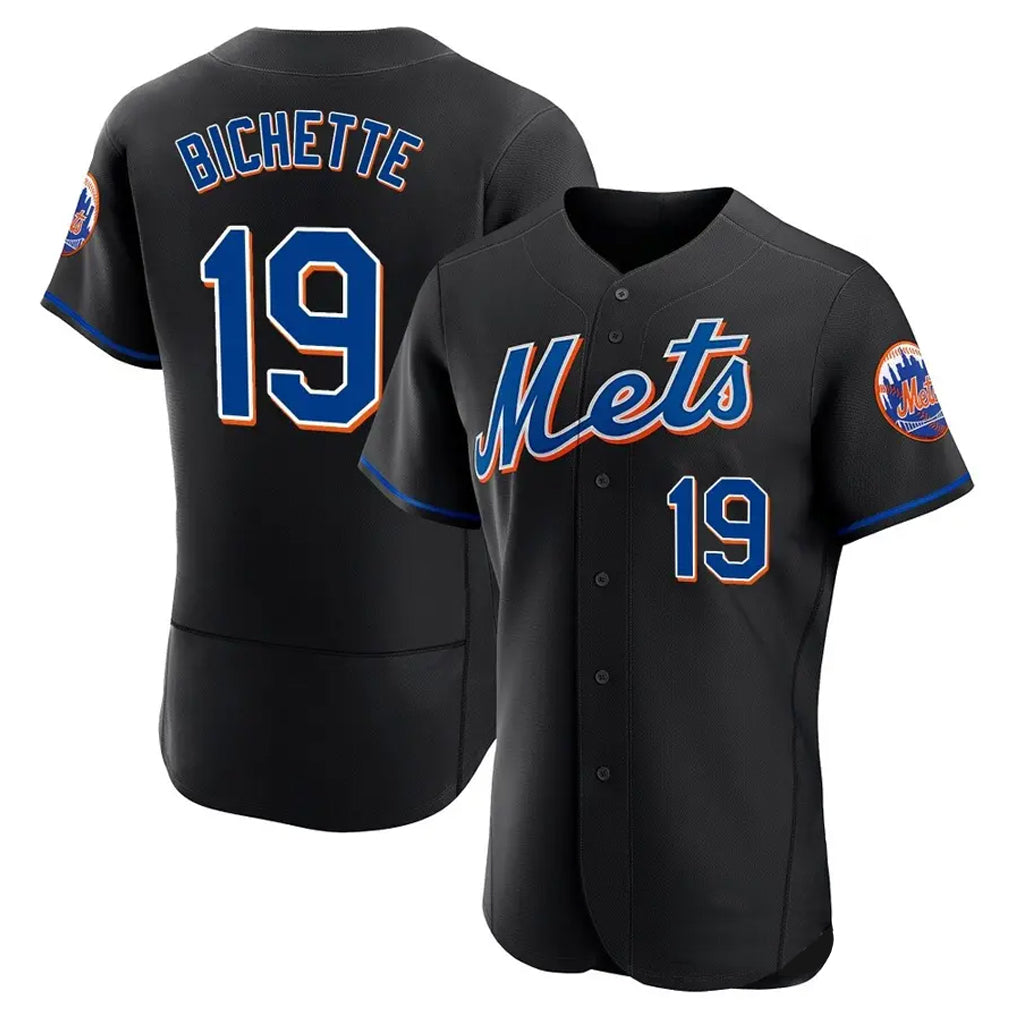 Ldoa NY.Mets #19 Bo Bichette Player Black Replica Home Limited Elite Stitched Jerseys