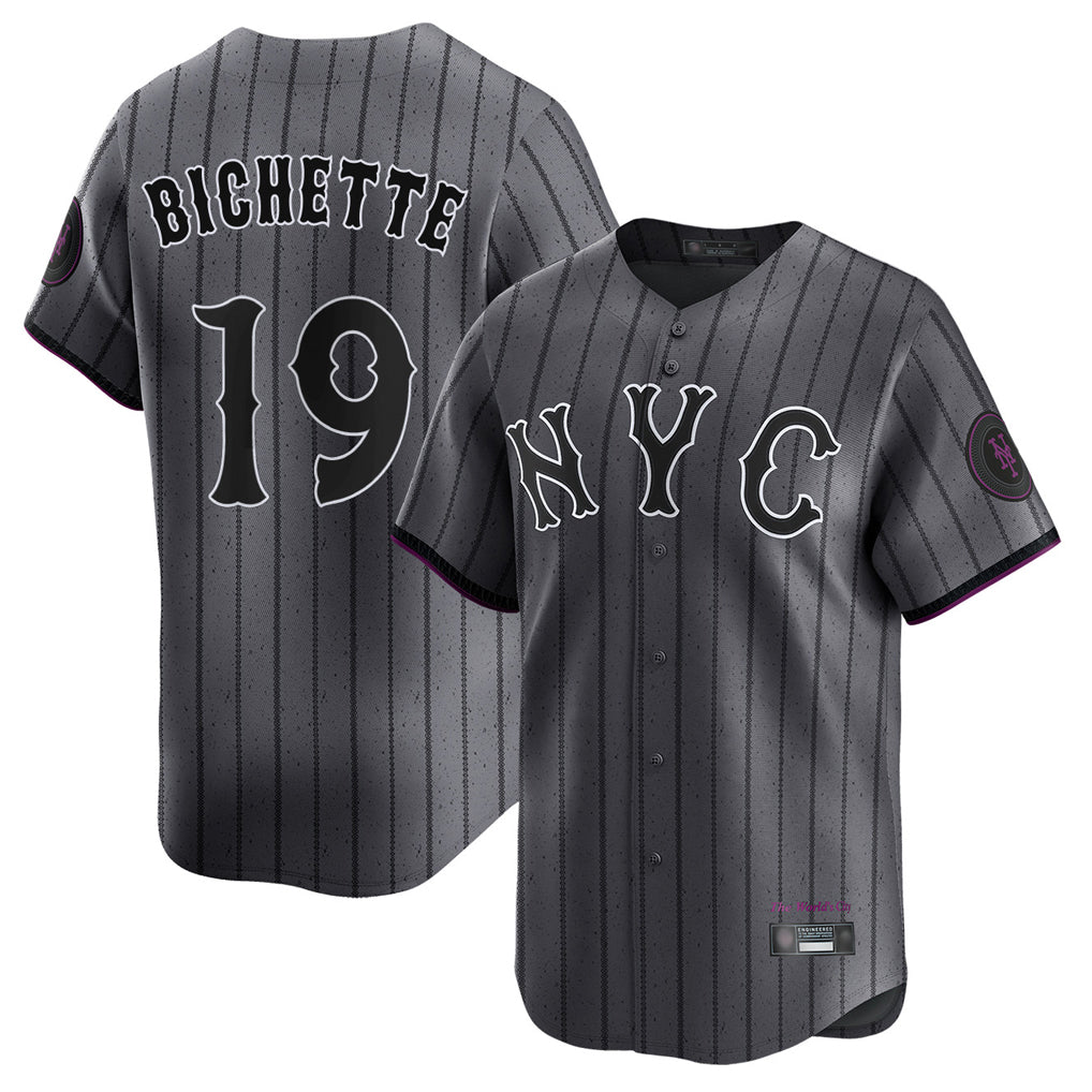 Ldoa NY.Mets #19 Bo Bichette Player Gray City Connect Limited Stitched Jerseys