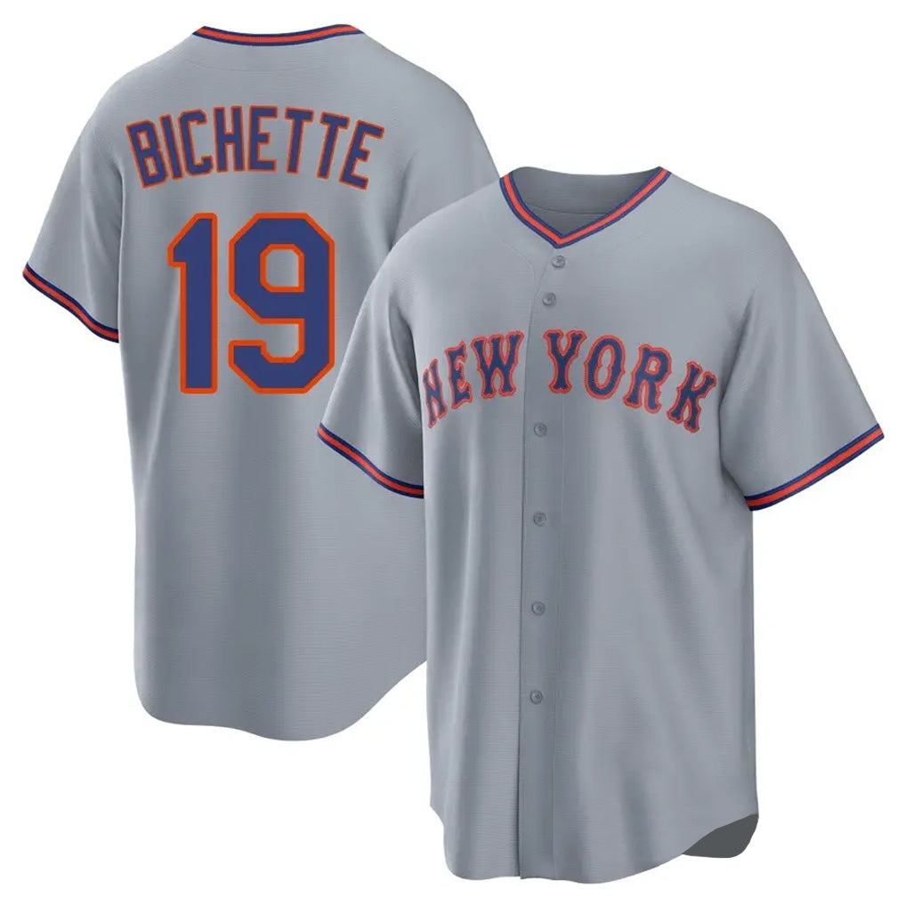 Ldoa NY.Mets #19 Bo Bichette Player Gray Road Home Game Stitched Jerseys
