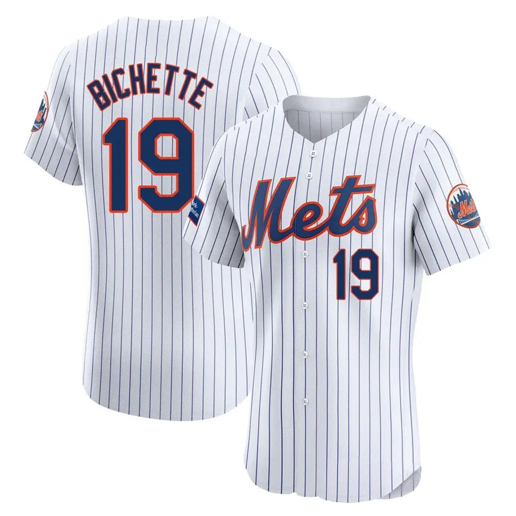 Ldoa NY.Mets #19 Bo Bichette Player White Home Limited Elite Stitched Jerseys