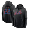 Ldoa NY.Mets #22 Juan Soto Player Black Club Pullover Hoodie Game Stitched Jerseys