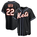 Ldoa NY.Mets #22 Juan Soto Player Black Fashion Out Game Stitched Jerseys