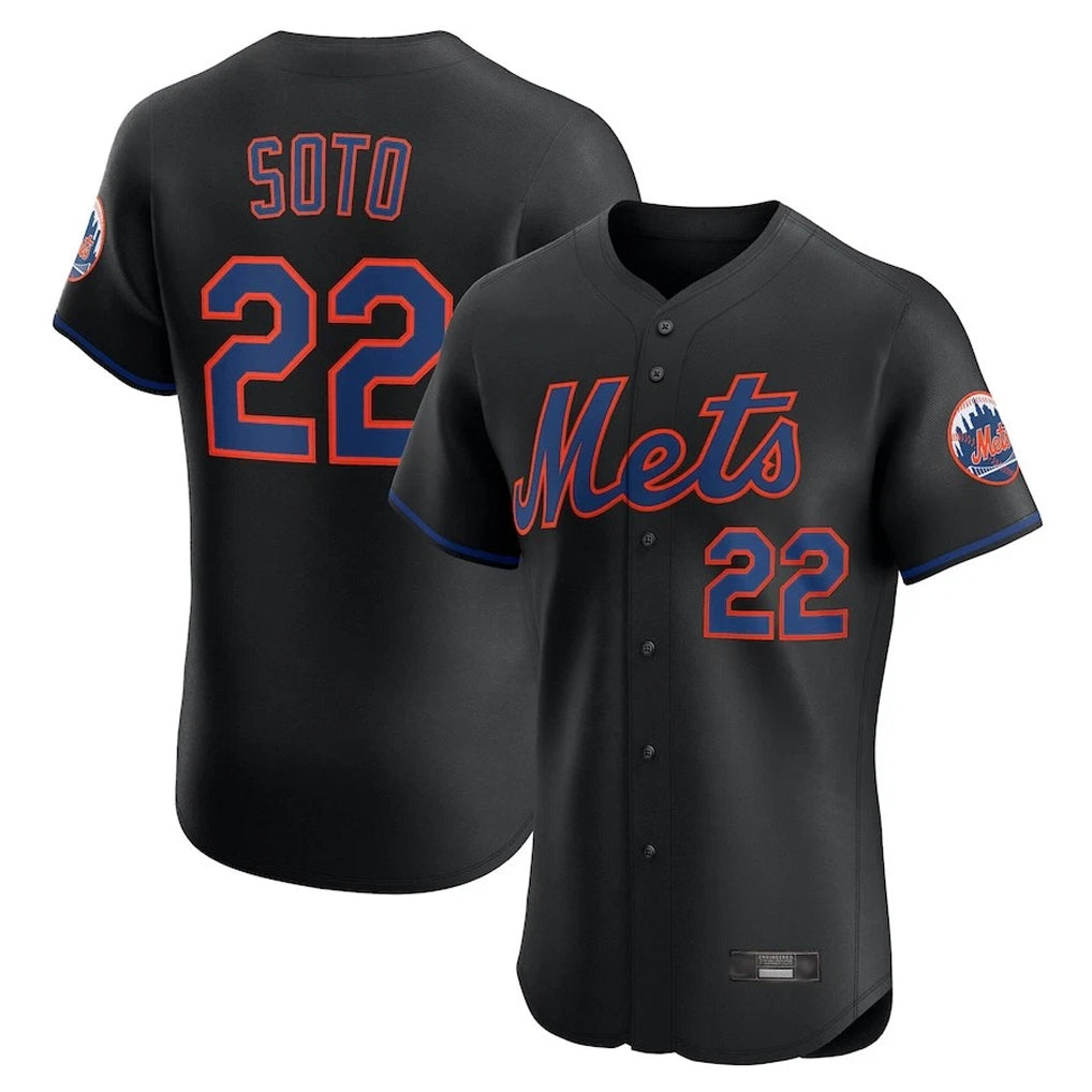 Ldoa NY.Mets #22 Juan Soto Player Black Home Limited Elite Stitched Jerseys