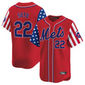 Ldoa NY.Mets #22 Juan Soto Player Red 2025 Independence Day Vapor Premier Limited  Stitched Jerseys