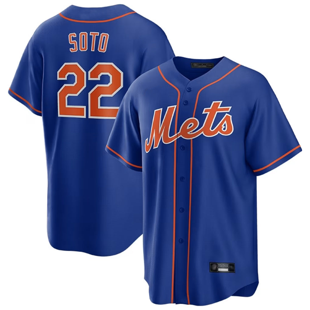 Ldoa NY.Mets #22 Juan Soto Player Royal Home Game Stitched Jerseys
