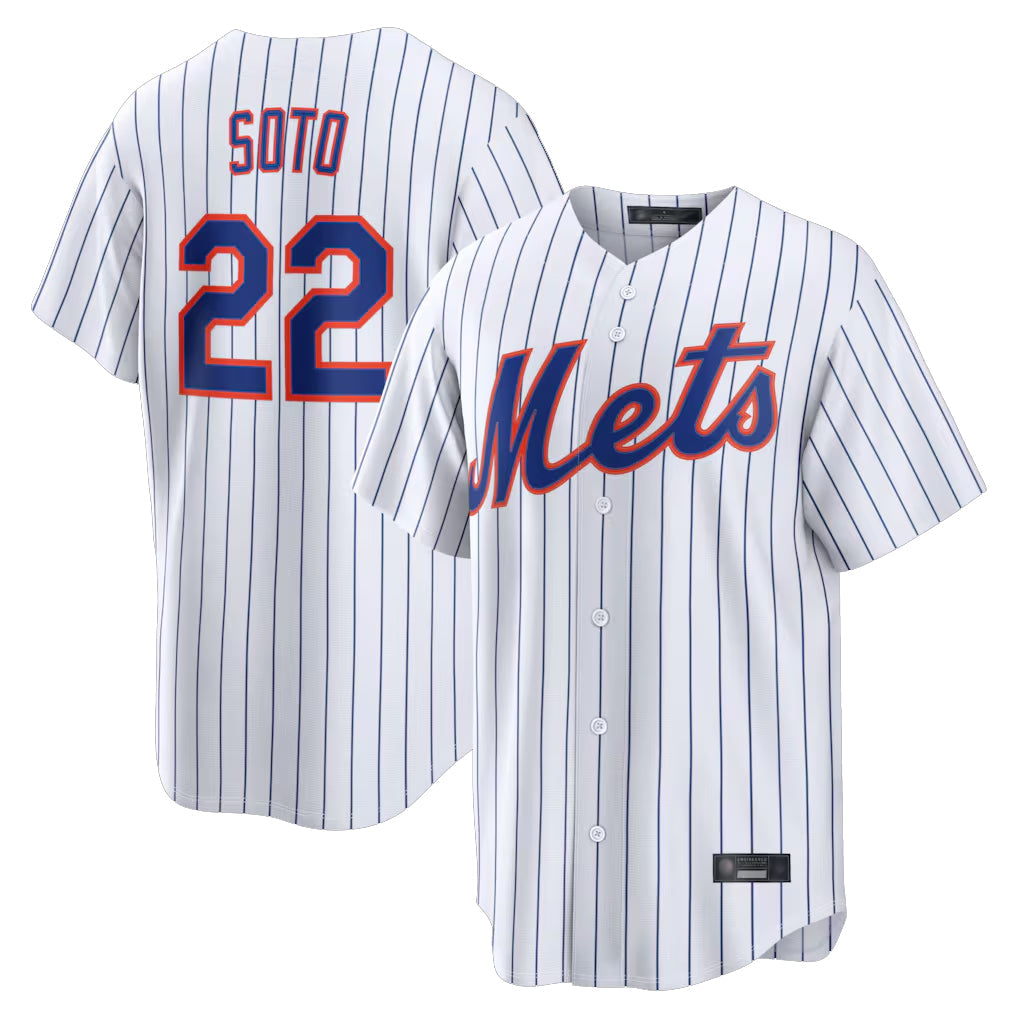 Ldoa NY.Mets #22 Juan Soto Player White Home Replica Stitched Jerseys