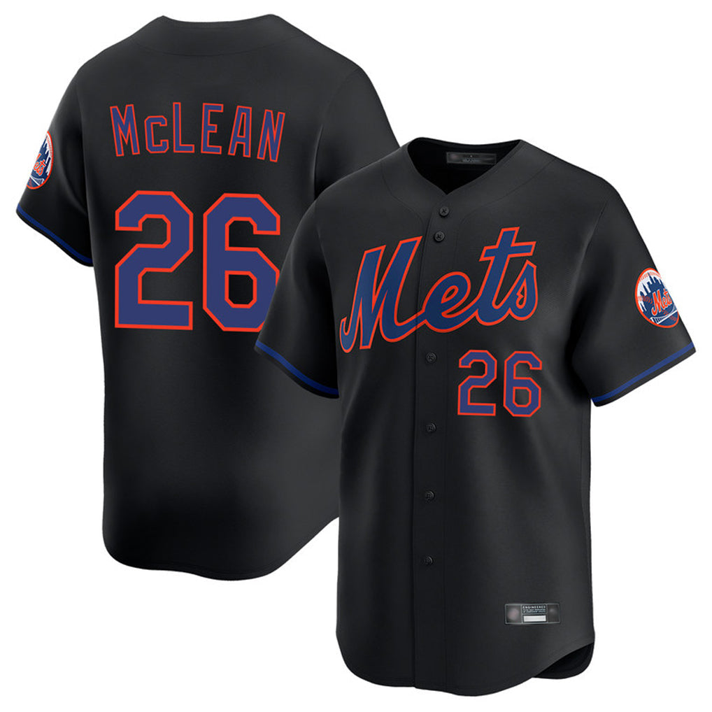 Ldoa NY.Mets #26 Nolan McLean Player Black Alternate Home Limited Stitched Jerseys