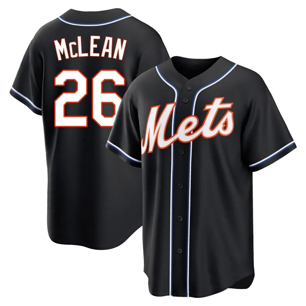 Ldoa NY.Mets #26 Nolan McLean Player Black Fashion Out Game Stitched Jerseys
