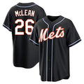 Ldoa NY.Mets #26 Nolan McLean Player Black Fashion Out Game Stitched Jerseys