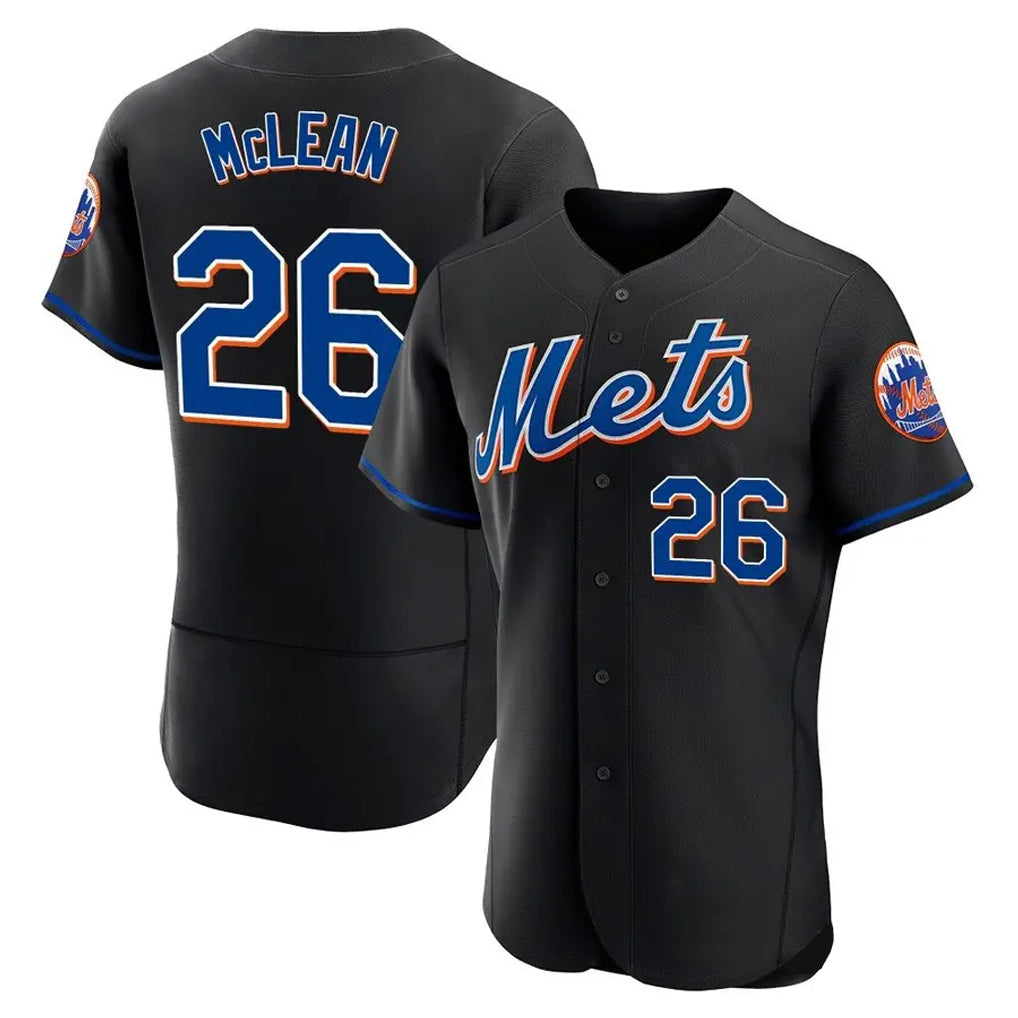 Ldoa NY.Mets #26 Nolan McLean Player Black Replica Home Limited Elite Stitched Jerseys