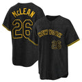Ldoa NY.Mets #26 Nolan McLean Player Black Snake Skin City Home Limited Elite Stitched Jerseys
