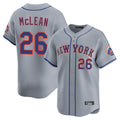 Ldoa NY.Mets #26 Nolan McLean Player Gray Road Limited Home Stitched Jerseys