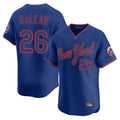 Ldoa NY.Mets #26 Nolan McLean Player Royal T-shirt Home Limited Elite Stitched Jerseys
