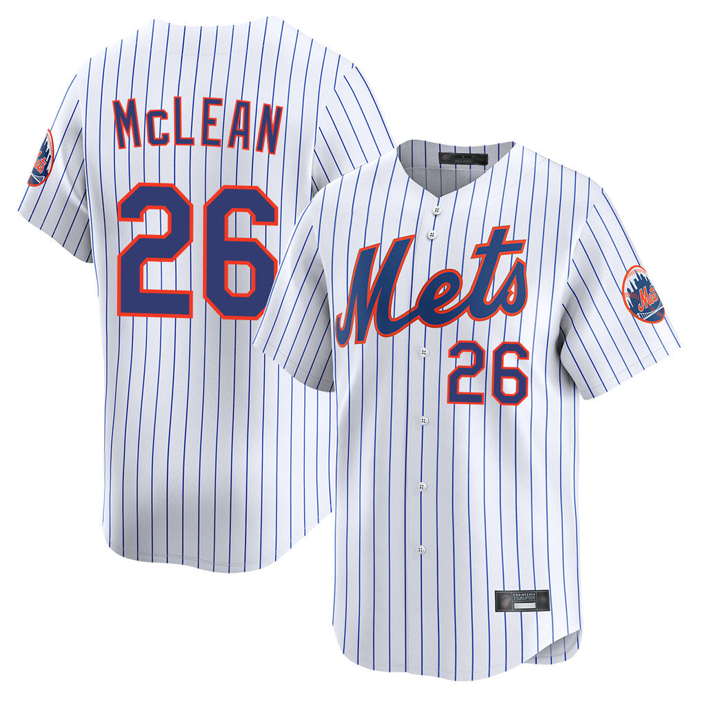 Ldoa NY.Mets #26 Nolan McLean Player White Home Replica Stitched Jerseys