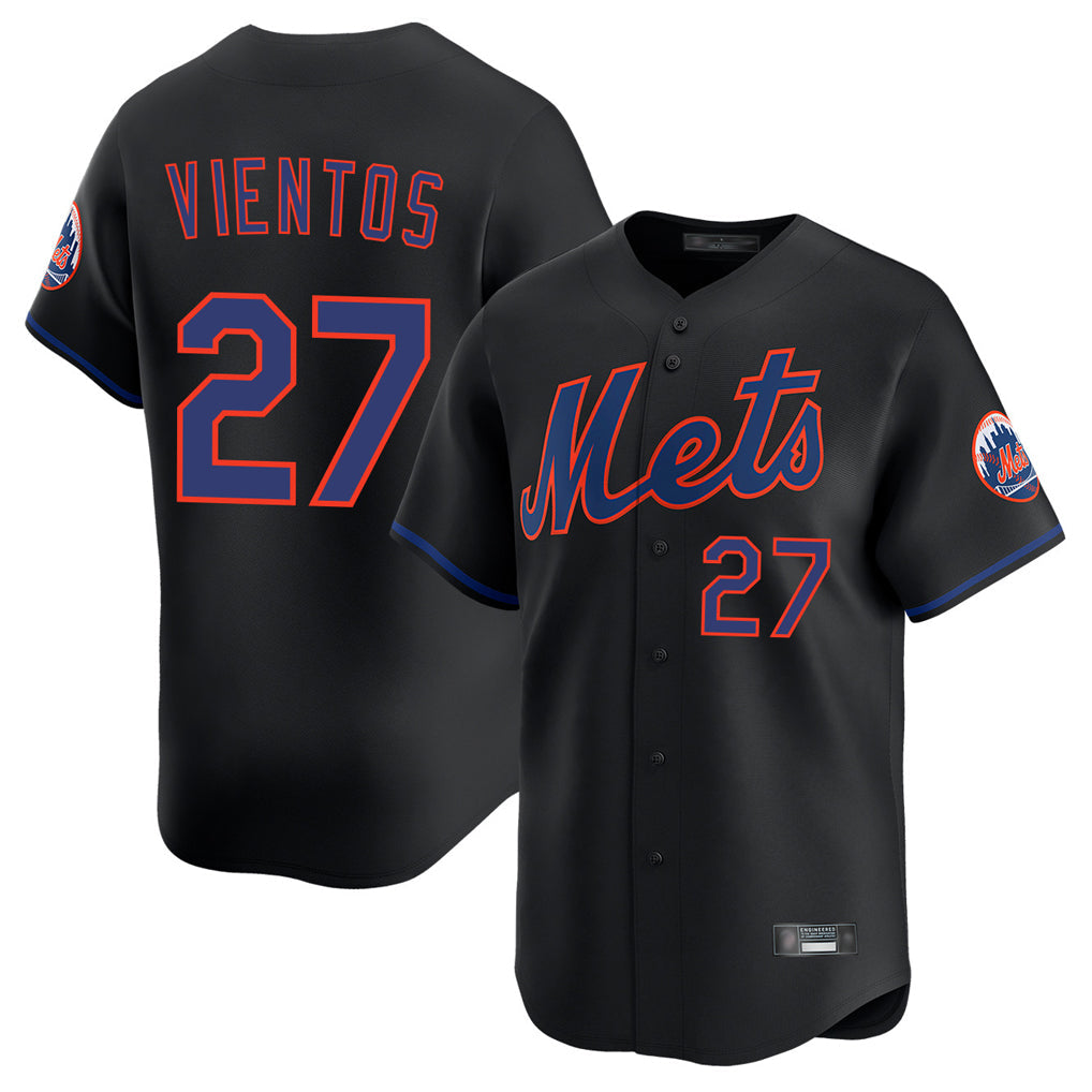 Ldoa NY.Mets #27 Mark Vientos Player Black Alternate Home Limited Stitched Jerseys
