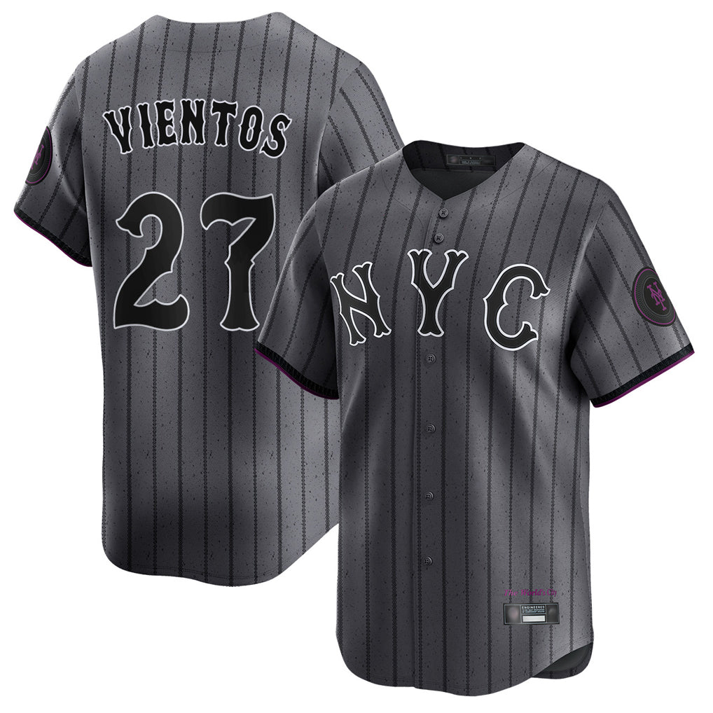 Ldoa NY.Mets #27 Mark Vientos Player Gray City Connect Limited Stitched Jerseys