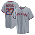 Ldoa NY.Mets #27 Mark Vientos Player Gray Road Home Game Stitched Jerseys