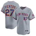 Ldoa NY.Mets #27 Mark Vientos Player Gray Road Limited Home Stitched Jerseys