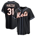 Ldoa NY.Mets #31 Mike Piazza Player Black Fashion Out Game Stitched Jerseys