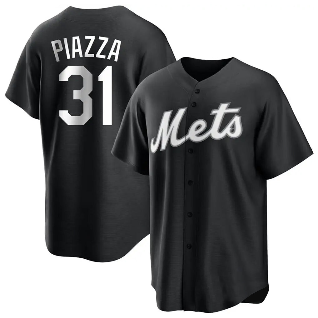 Ldoa NY.Mets #31 Mike Piazza Player Black Home Game Stitched Jerseys