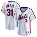Ldoa NY.Mets #31 Mike Piazza Player White Cooperstown Collection T-shirt Game Stitched Jerseys