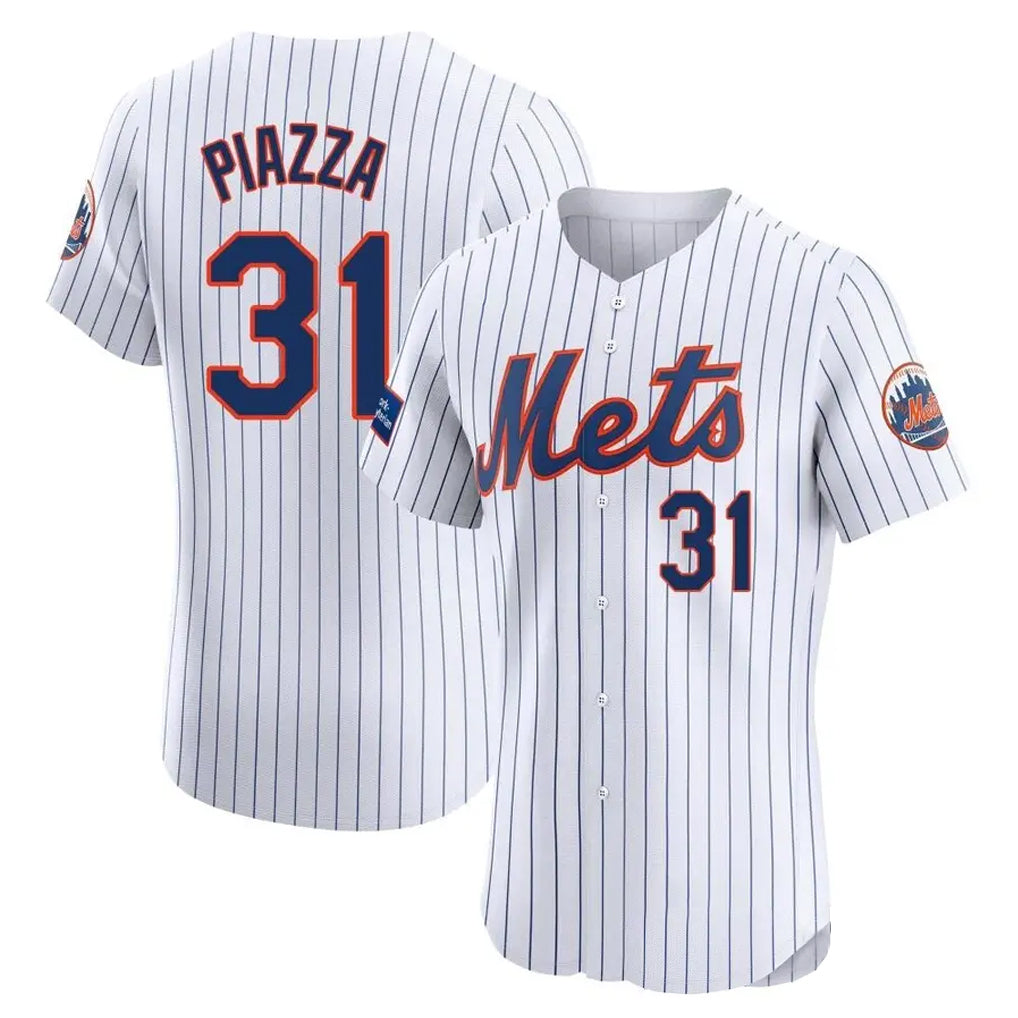 Ldoa NY.Mets #31 Mike Piazza Player White Home Limited Elite Stitched Jerseys