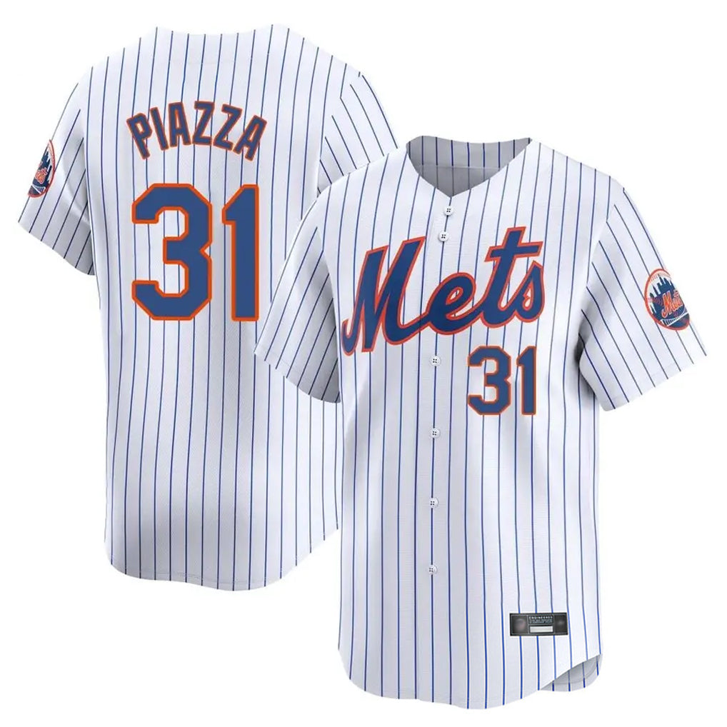 Ldoa NY.Mets #31 Mike Piazza Player White Home Replica Stitched Jerseys