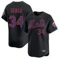 Ldoa NY.Mets #34 Kodai Senga Player Black Alternate Home Limited Stitched Jerseys