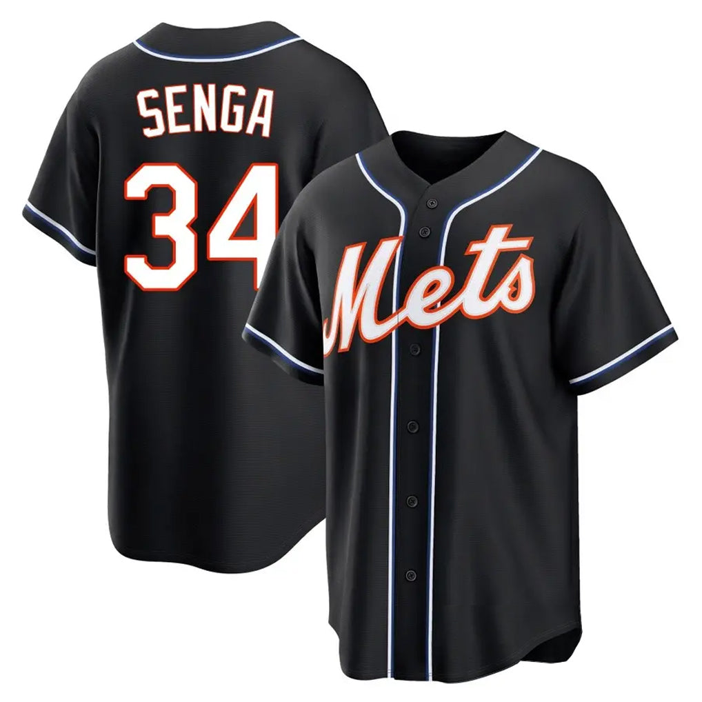 Ldoa NY.Mets #34 Kodai Senga Player Black Fashion Out Game Stitched Jerseys
