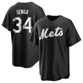 Ldoa NY.Mets #34 Kodai Senga Player Black Home Game Stitched Jerseys