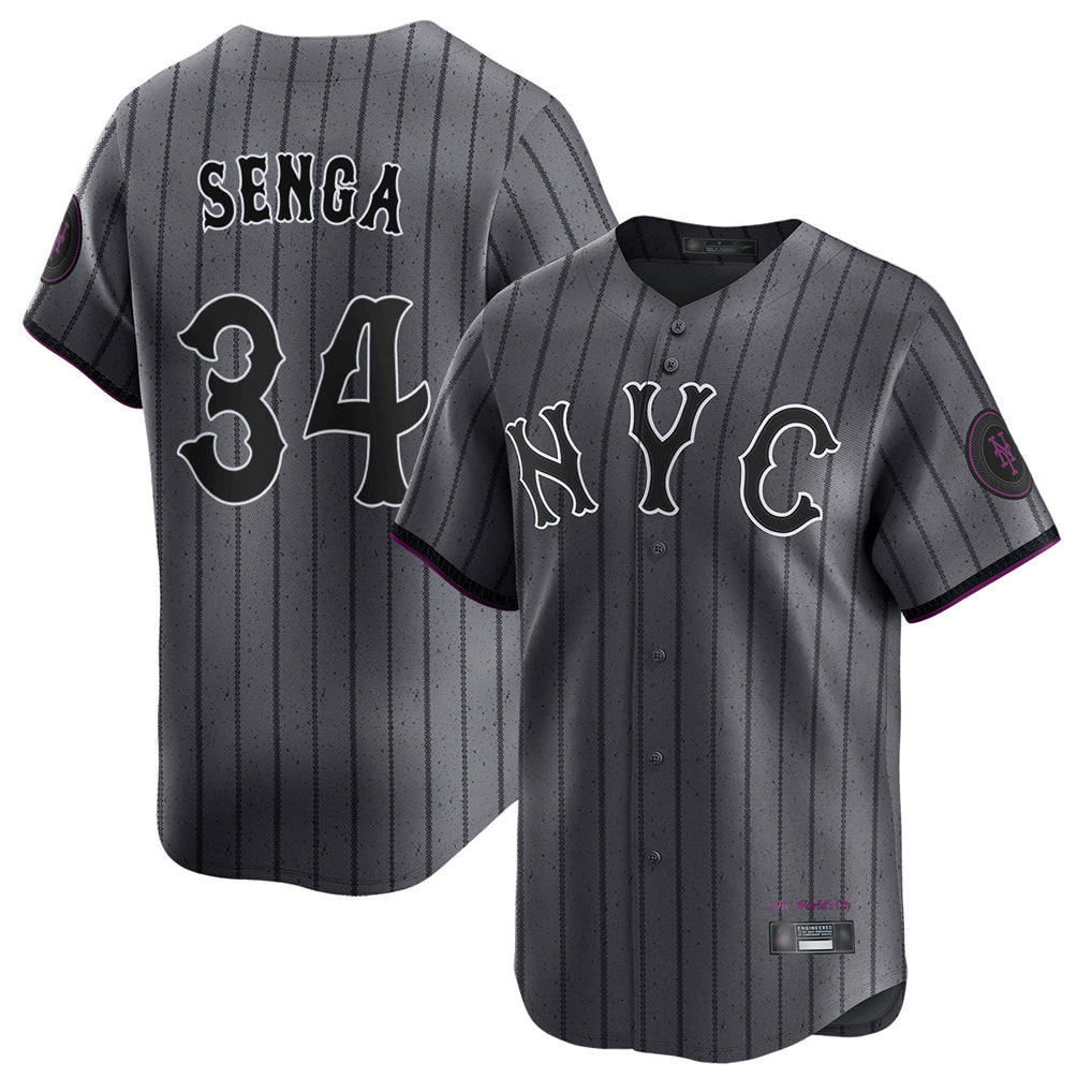 Ldoa NY.Mets #34 Kodai Senga Player Gray City Connect Limited Stitched Jerseys