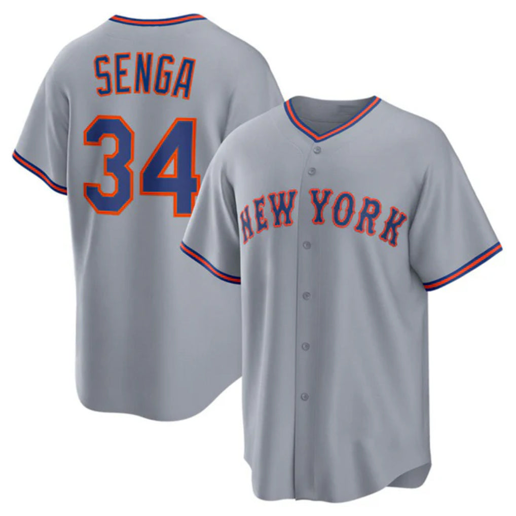 Ldoa NY.Mets #34 Kodai Senga Player Gray Road Home Game Stitched Jerseys