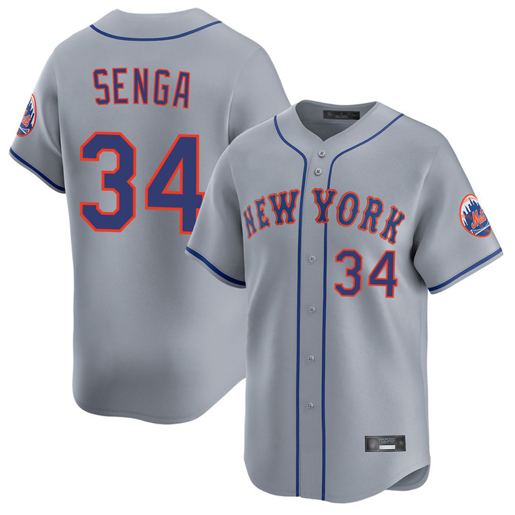 Ldoa NY.Mets #34 Kodai Senga Player Gray Road Limited Home Stitched Jerseys