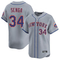 Ldoa NY.Mets #34 Kodai Senga Player Gray Road Limited Home Stitched Jerseys