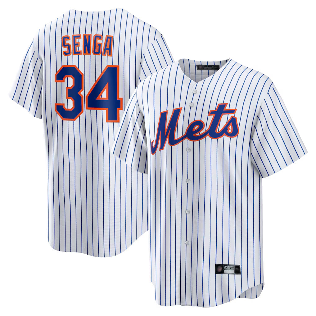 Ldoa NY.Mets #34 Kodai Senga Player White Home Replica Stitched Jerseys