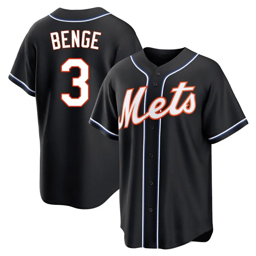 Ldoa NY.Mets #3 Carson Benge Player Black Fashion Out Game Stitched Jerseys