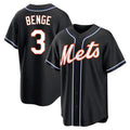 Ldoa NY.Mets #3 Carson Benge Player Black Fashion Out Game Stitched Jerseys